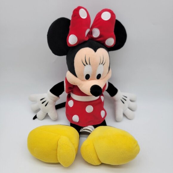 Disney Minnie Mouse 18‎ Plush Stuffed Animal 18 Inches Red Dress Polka Dots - Picture 1 of 4